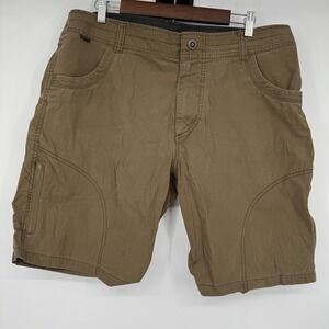 KUHL Mens 38 Brown Ramblr Vintage Patina Dye Cargo Shorts Outdoor Hiking Casual
